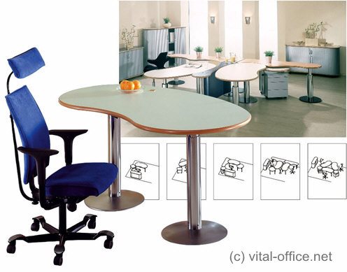 Souver�nes Arbeitsplatzdesign bietet die c-style Designvariante f�r ergonomische Schreibtische