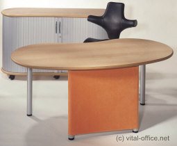 infinitydesign e-style fengshui schreibtisch 168cm mit stoffprotection in orange