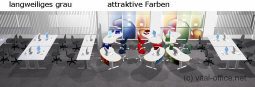 B�ro Arbeitsplaetze in tristem grau und attraktiven Farben